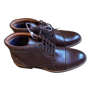 New Men's Guess Brown Leather Boots Size 10